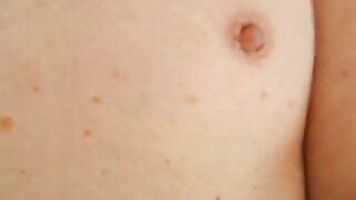 Small tits, big fun: Fucking, fingering & cumming on girly's boobs