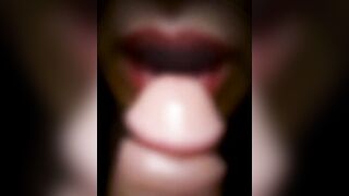 Close-up POV Blowjob with a Sexy Teen Brunette Babe