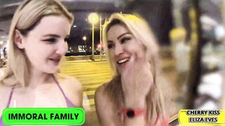 Cherry Kiss & Eliza Eves' Stepson Spitroast Sperm Surprise!