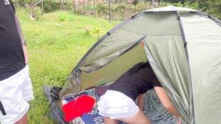 OUTDOOR SEX, I share a glamping session with my little stepsister and end up fucking her hard