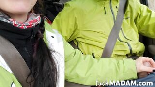 Road Head Creamy Mouthpie Swallow After a Cum Spill