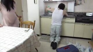 18-year-old Japanese Amateur Housemaid Homemade Sex with a Plumber