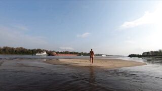 Blonde Russian Girl Naked by the River