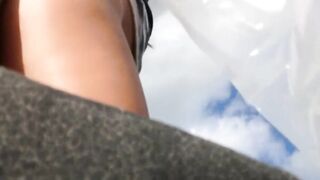 French Brunette Outdoor Orgasm Caught on Webcam