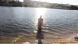 Blonde Babe MissMotivated's Naked River Bath