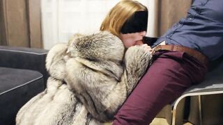 Romantic Tease in Fur for BDSM Blowjob