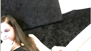 Cam Girl Squirts With Hitachi: Tampon-in Pussy Squirt