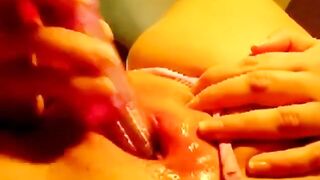Webcam girl uses sex toy on her wet puffy pussy.