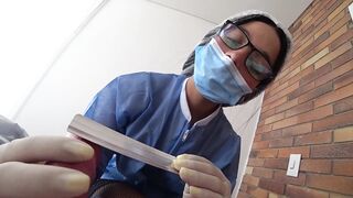 ANAL NURSE: Slut checked my dick for suitability and showet big GAPE ASS