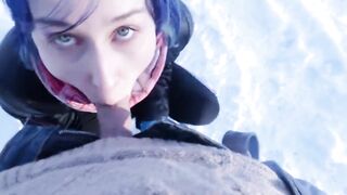 Teen Schoolgirl Gives Risky Public Blowjob in the Park -2