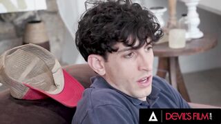 DEVILS FILM - MILF Redhead Stepmom Caught Her Stepson Fapping And She Finishes The Job