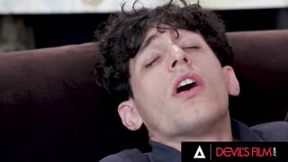 DEVILS FILM - MILF Redhead Stepmom Caught Her Stepson Fapping And She Finishes The Job