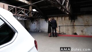 French MILF Rough Anal Threesome in Parking Lot