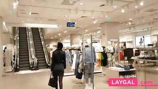 Big-tit milf publicly masturbates in a changing room