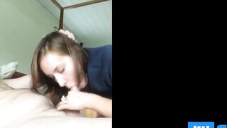 Choking on a Big Cock - Amateur Babe Swallows Cum