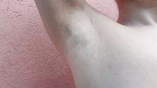 Hairy Armpits & Pussy, Big Natural Tits - Amateur Solo Webcam Tease