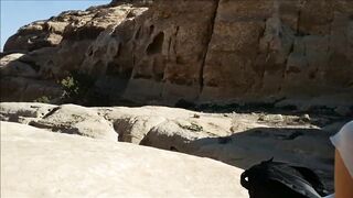 Public Blowjob in Petra - Amateur Babe Swallows Cum