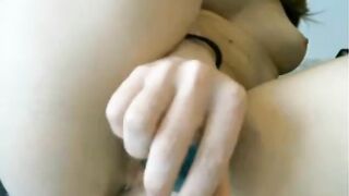 Cam Girl Uses Dildo and Rubs Clit to Orgasm on Webcam