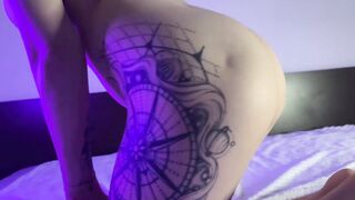 Blonde Tattooed Babe Masturbates on Webcam