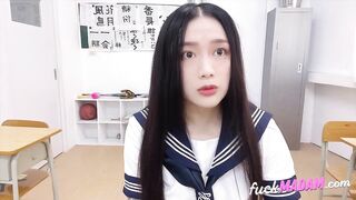 Naughty Teacher's Private Lesson - Asian Student's Blowjob & Cumshot