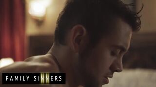 FAMILY SINNERS - Stepson’s Crush On His Busty Stepmom Is Revealed When She Sees Him Peeping