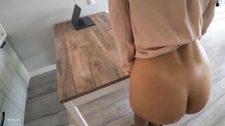 Bossy Step Mom Caught Her Step Son With a Boner While She Was Working