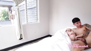 I replace my stepbrother's “MRLsexdoll” sex toy with my tight pussy without him noticing!