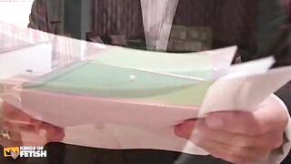 Busty teen swallows cum from her step father partner after getting her fuck holes banged