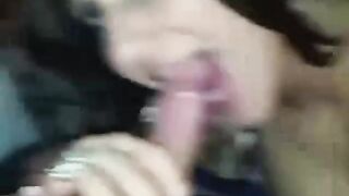 Homemade Blowjob and Facial with a Brunette Amateur after a Party