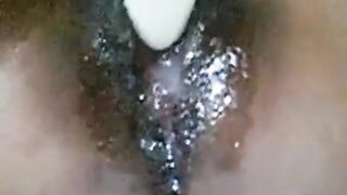 Black girl's juicy pussy on webcam