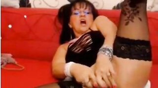 Blonde Cougar Plays with Sex Toy on Webcam