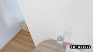 Blonde Babe's Creampie For Toilet Paper