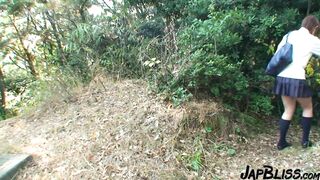 Japanese Stepsister Engaging in Oral Outdoors!