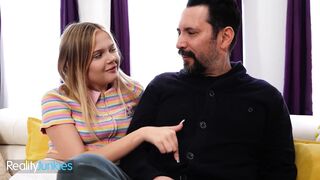 REALITYJUNKIES - Petite Girl Seduces Her Stepdad Into Taking Off Her Clothes And Fucking Her Hard