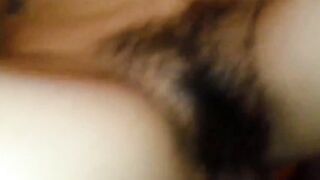 Hairy Pussy Gaped and Filled with Cum by Amateur Small-Tit MILF