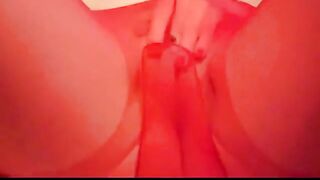 German MILF Tina Plays in Red Tights!