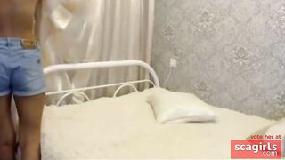 Big-Breasted Amateur Rides Dildo on Webcam