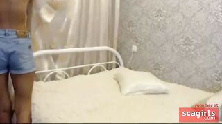 Big-Breasted Amateur Rides Dildo on Webcam