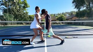 Fit Step Mother Drains Her Stepson's Tennis Balls