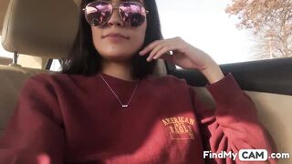 Brunette Teen Masturbates by the Lake Outdoors