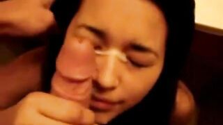 Amateur Asian Blowjob with Facial