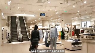 Big-tit milf publicly masturbates in a changing room -2