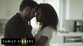 FAMILY SINNERS - Beautiful Ebony Girl Offers To Suck Her Father-In-Law's Big Throbbing Cock