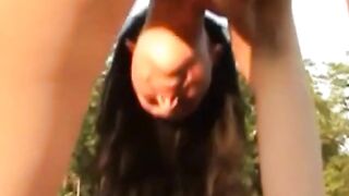 Mature brunette's anal cheating orgasm