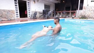 Step-daddy Teaches Me to Swim Naked - I Drain His Huge Cock as a Thank-you