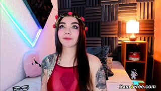 Cute Babe Plays Her Small Tits and Dildo