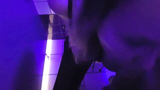 Big-Titted Amateur Teen Gives a POV Blowjob in a Nightclub Toilet