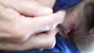 Hairy pussy girl gets fucked and filled with cum -2