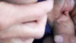 Hairy pussy girl gets fucked and filled with cum -2