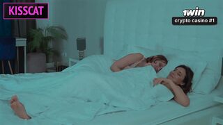 Aunty Catherine Knight Jerked off and Rides on Step Nephew - Step Mom Kisscat Gets Fucked in Share Bed with Unexpected Cum Inside